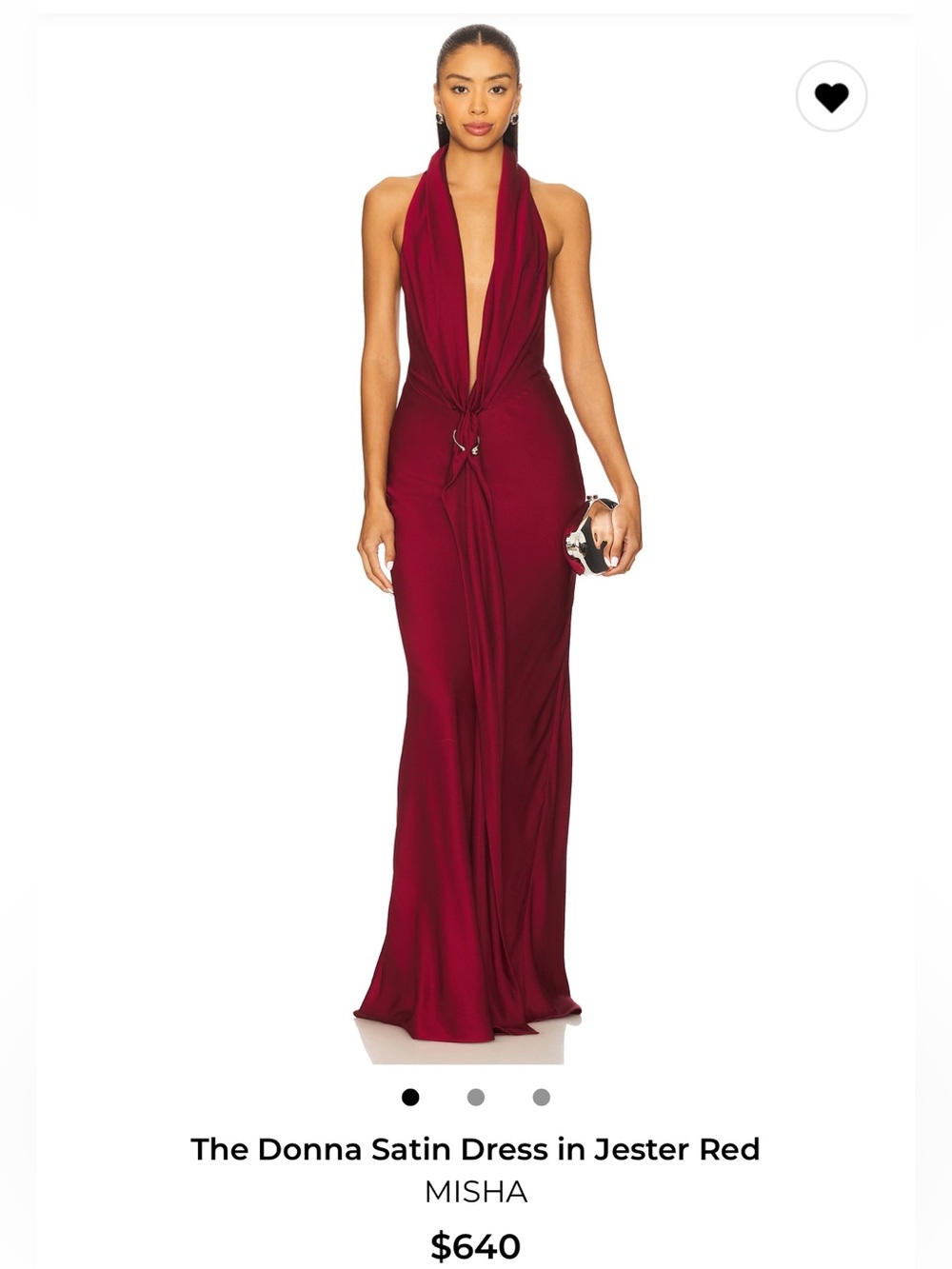 Misha Donna Halter Satin Maxi Dress